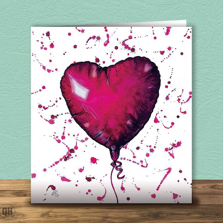 Globo de Corazón - Tarjeta de Arte de Elizabeth Grant para venta al por mayor de Quitting Hollywood