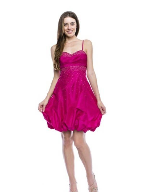 Short Taffeta Bubble Dress With Removable Straps C9534 for wholesale by Chicas