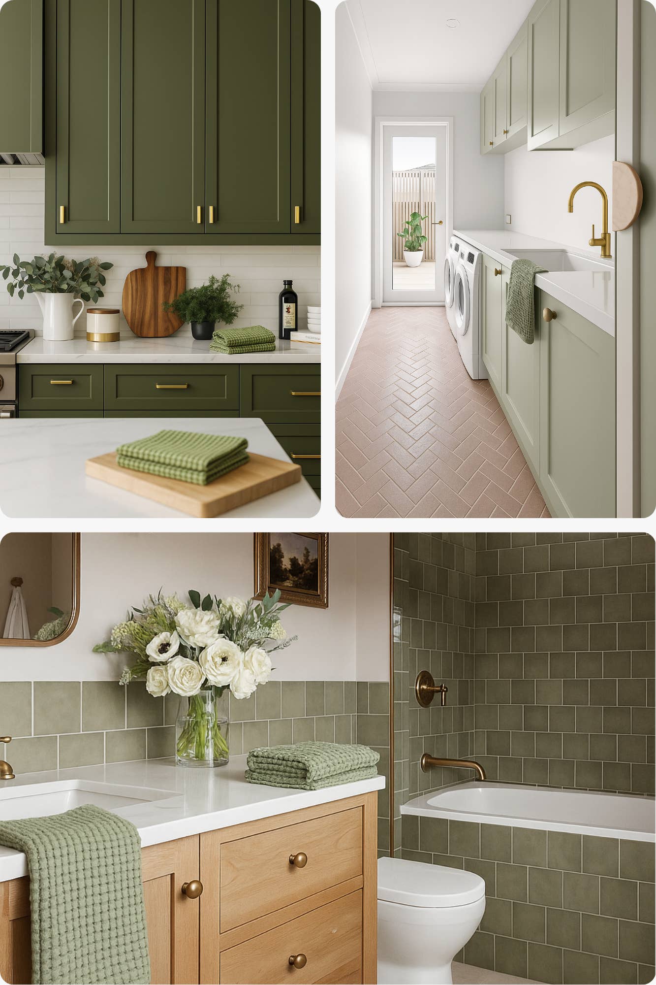 Mama and Tochter - Wholesale Hand Towel - 100% Organic Cotton Rustic Waffle Tea/Hand Towel - Lt Olive