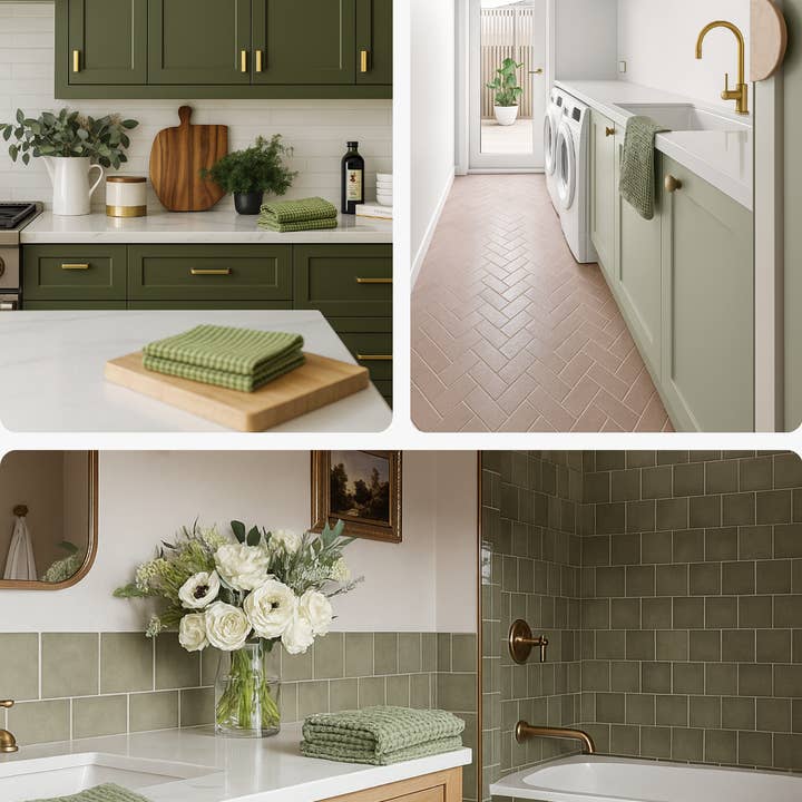 Mama and Tochter - Wholesale Hand Towel - 100% Organic Cotton Rustic Waffle Tea/Hand Towel - Lt Olive0