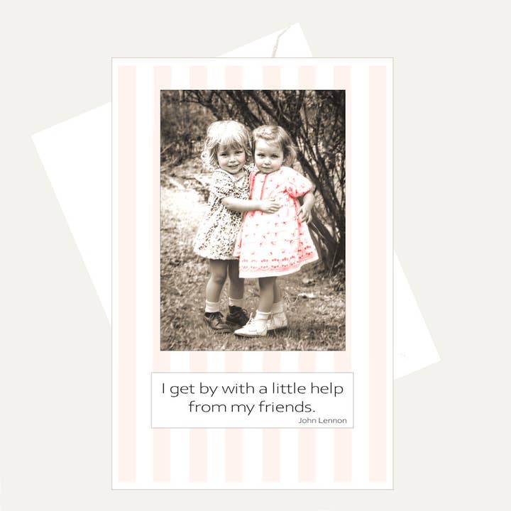 I Get By with Help from My Friends - Lennon Friendship Card for wholesale by Bellflower Girl