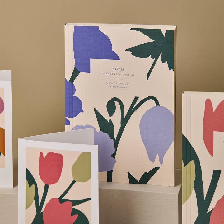 Ink & Bloom – wholesale Notebook – Layflat Notebook in Indigo Bloom1