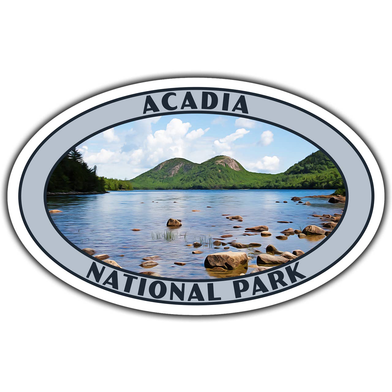Just Go Travel Studios - Wholesale Sticker - Acadia National Park Sticker (Jordan Pond)0