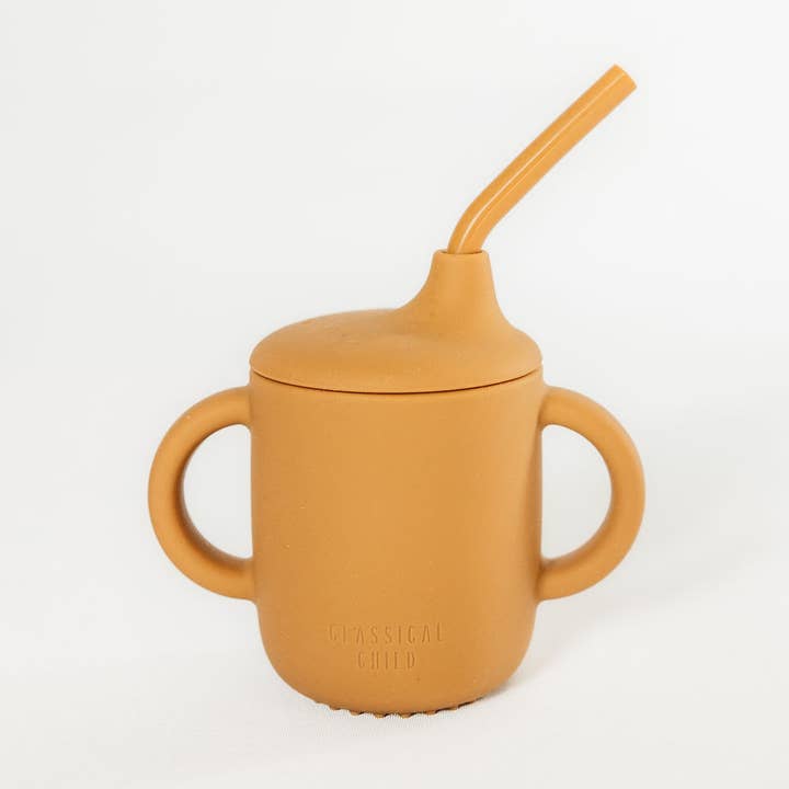 Tazza per bambini in silicone ocra per la vendita all'ingrosso da parte di Classical Child