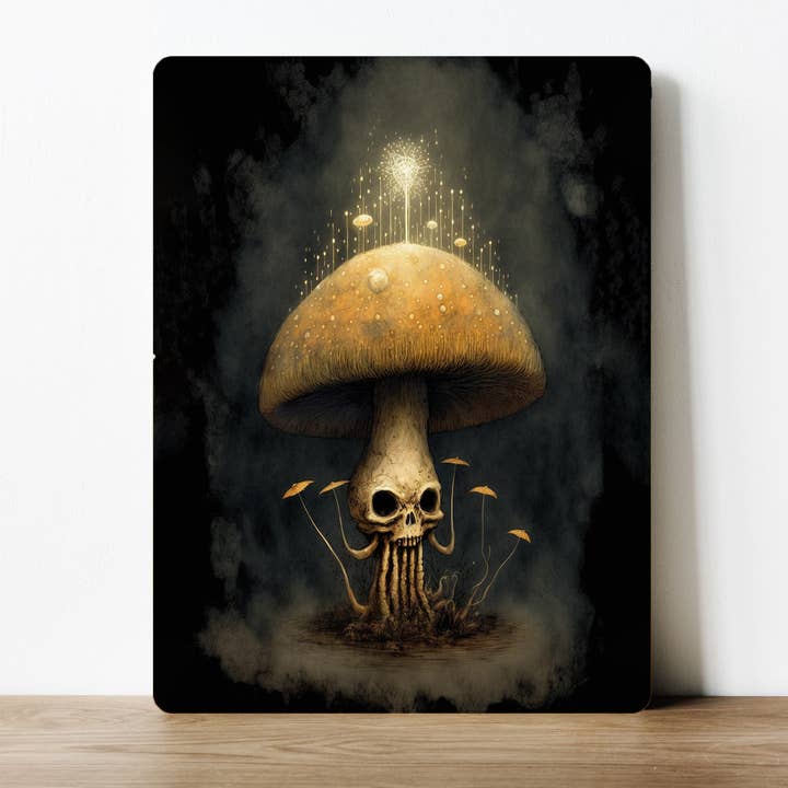 The British Metal Signs Company - Wholesale Sign - Gothic Mushroom Dark Fantasy Metal Sign Plaque