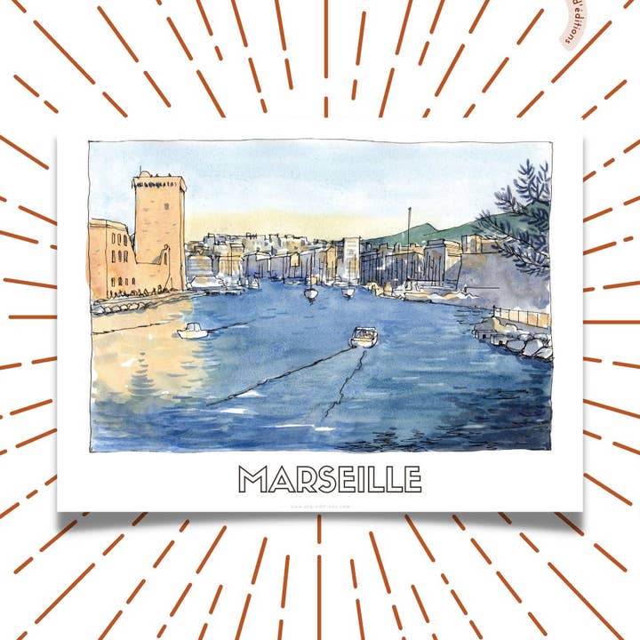 Limited edition - Entrance to the Old Port - JM Ucciani for wholesale by JOG | Maison d’éditions