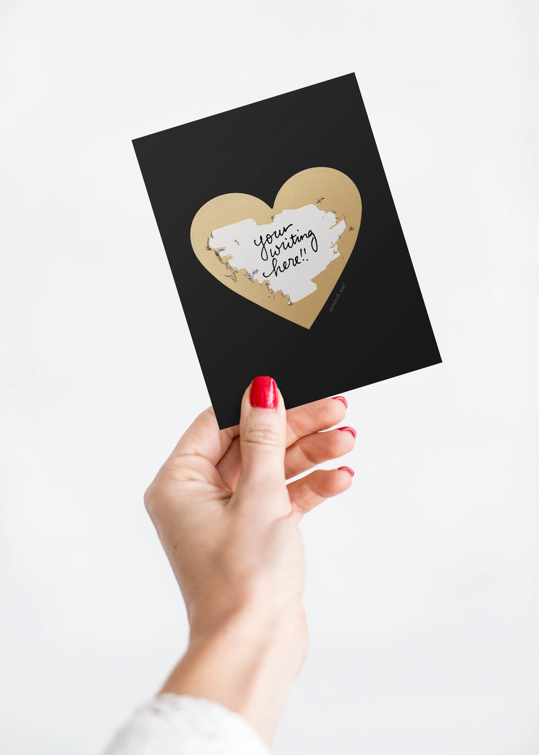 Inklings Paperie - Wholesale Love Card - Scratch-off Card - Black + Gold Heart - Love/Friendship3