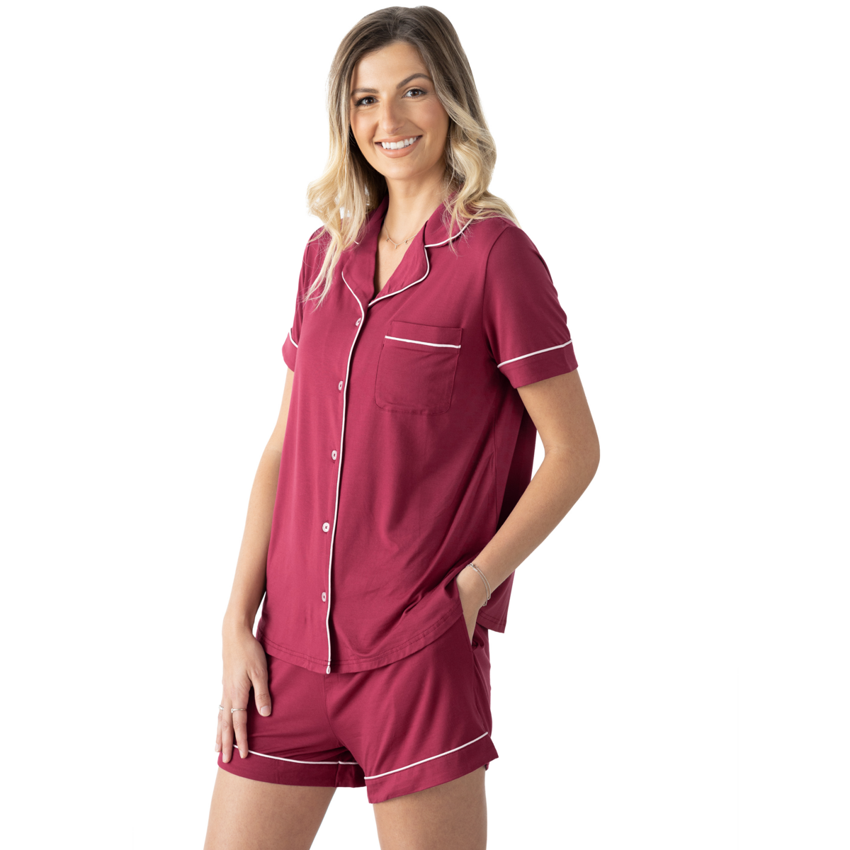Kindred Bravely - Wholesale Sleepwear Set - Women's - Clea Bamboo Maternity & Postpartum Short Sleeve Pajama Set8