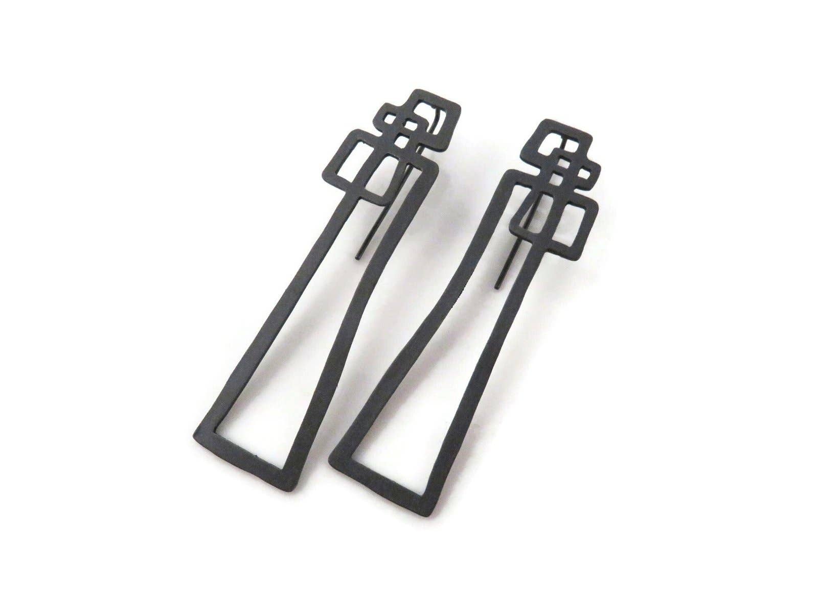 Kimya Joyas - Wholesale Dangle Earrings - Abstract Oxidized Silver Dangle Earrings4