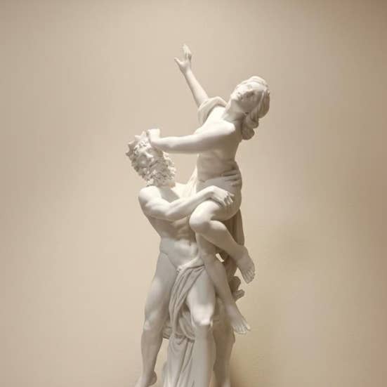Sculpture Enlèvement de Proserpine cm 30 - 11,81'' poudre d'albâtre pour la vente par ArteSacraCaravaggio