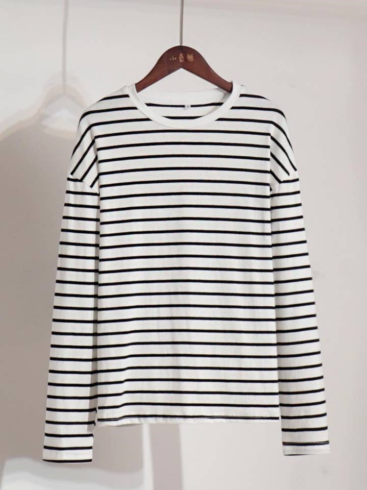 safistyle - Wholesale T-Shirt - Women's - Striped Long-Sleeve Top6