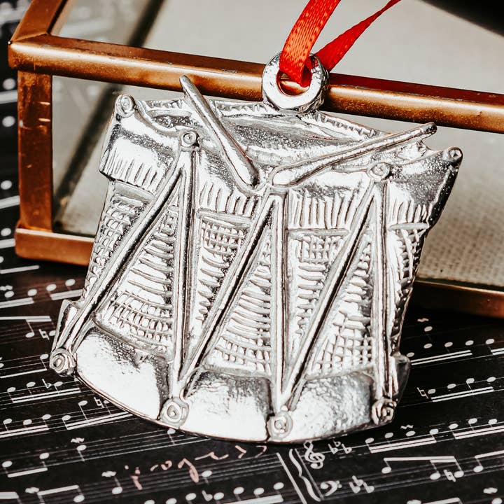 Musikjulepynt - Trommegave for engroshandel hos House of Morgan Pewter