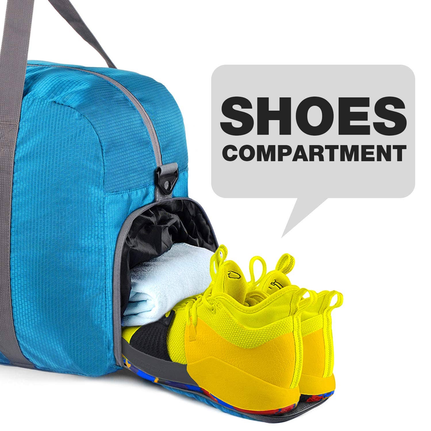 wandf – Saco de viagem - Unissexo por atacado – Mala de viagem Mala Multifuncional de Armazenamento Azul9