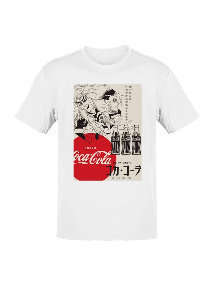 Officially Licensed Coca Cola Japanese Kabuki Art Men's T-shirt for wholesale by Snack Tees