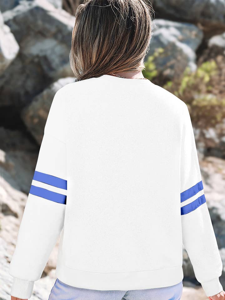 Suhkasana - Wholesale Sweatshirt - Women's - Varsity Stripe Drop Shoulder Oversized Women’s Sweatshirt28