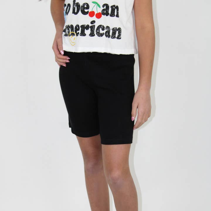 Pantaloncini da bici Rib - neri per la vendita all'ingrosso da parte di Paper Flower