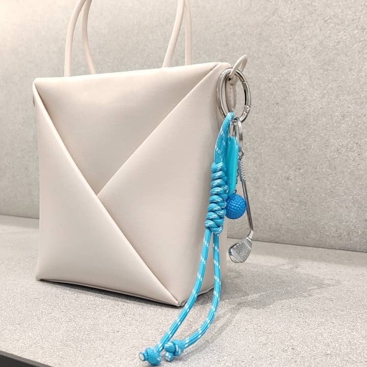 Golf Name Tag Braided Thread Key Chain / Bag Charm for wholesale by Sensibling Corp.