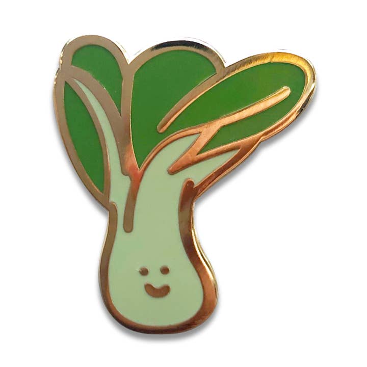 Bok Choy Buddy Enamel Pin for wholesale by Brightspot Design