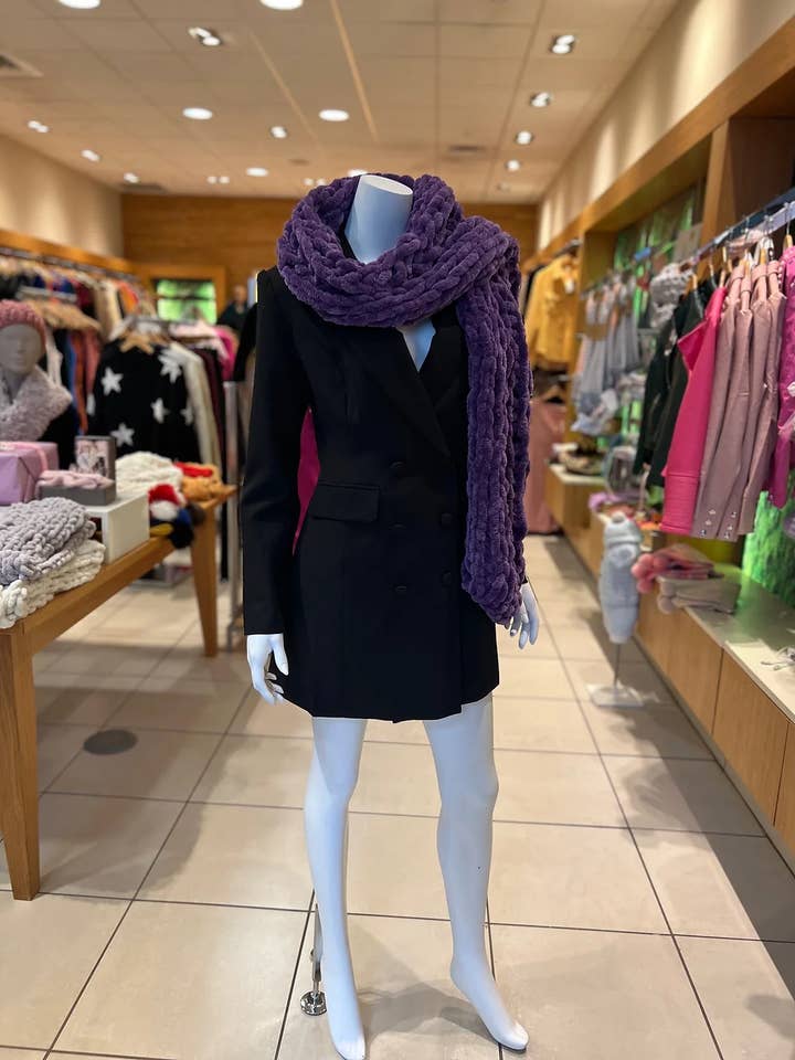 Purple Knit Scarf for wholesale by Tabu Knits