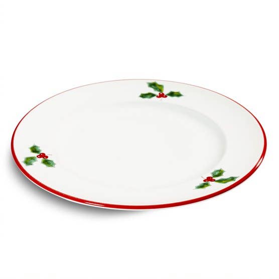Gmundner Keramik Handels GmbH - Wholesale Dinner Plate - Winterberry ruby red rim, dinner plate gourmet (Ø 27cm)