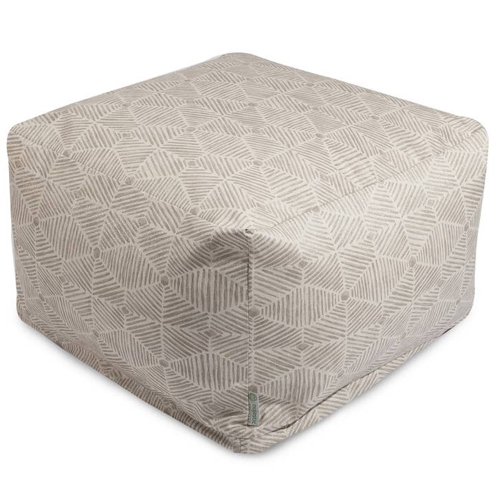 Majestic Home Goods Beige Metallic Charlie Ottoman for wholesale by Majestic Home Goods
