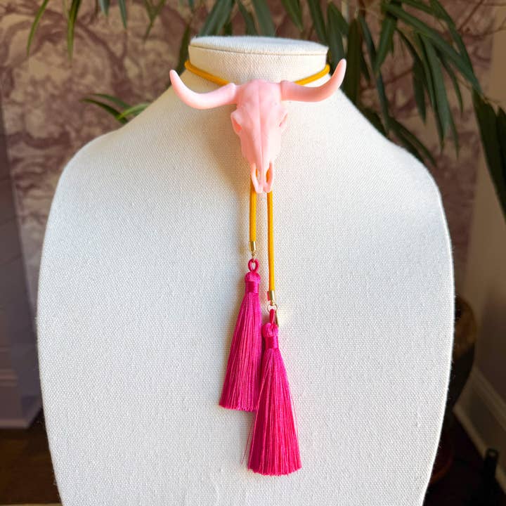 Longhorn Bolo Rosa Blush com Amarelo Dourado e Fúcsia por atacado de Rahya Jewelry Design