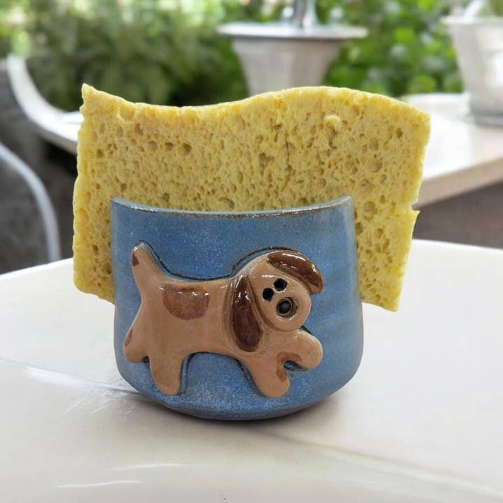 MudWorks Pottery - Vendita all'ingrosso Portaspugna - Porta spugna a forma di cane