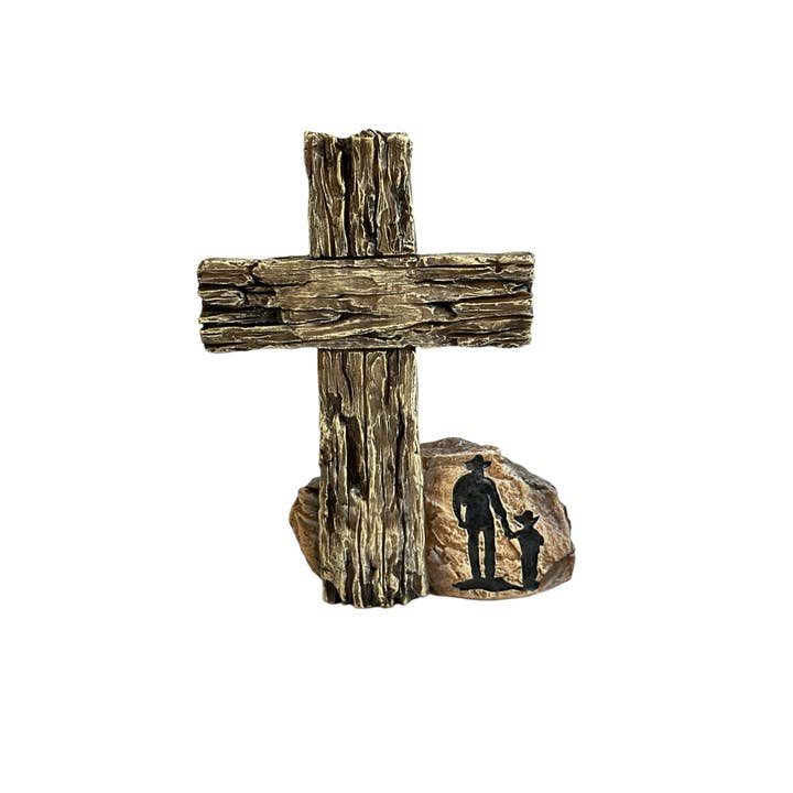 Croix de table rustique western père et fils cowboy pour la vente par De Leon Collections