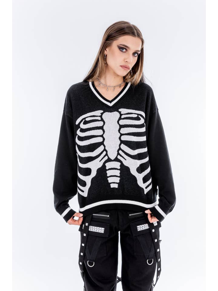 Alice’s Lips - Wholesale Knit Sweater - Women's - Skeleton Ribcage Sweater