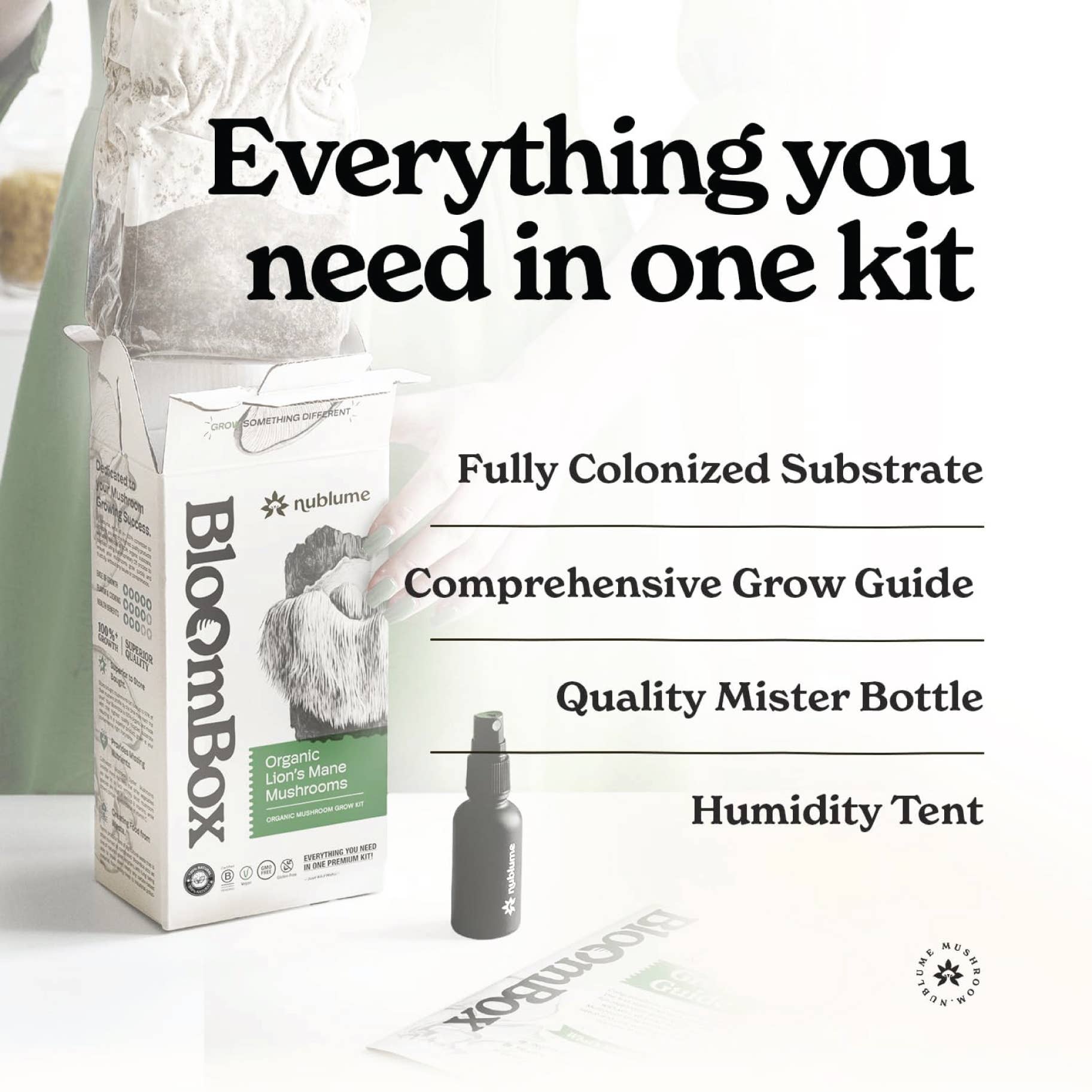 Nublume Mushroom - Wholesale Planter Box - Lion’s Mane Mushroom Grow Kit | DIY Indoor Garden | Gift4