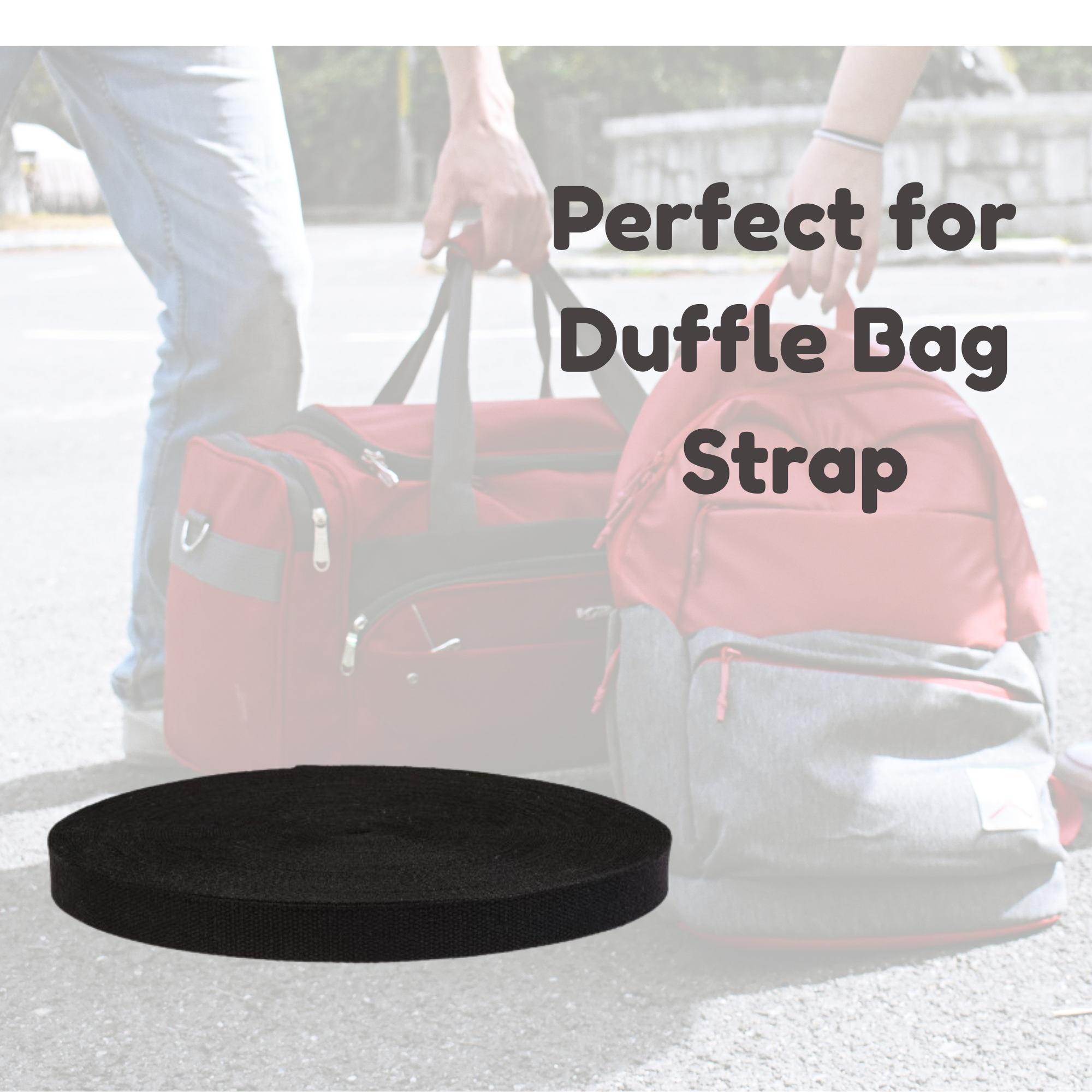 Dream Trimming Goods LLC – Großhandel Bastelzubehör – 1" x 10 Yards schwarzes schweres Baumwollband zum Nähen von Griffen10