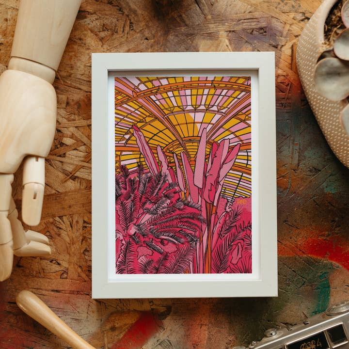 Freya Niamh Design - Wholesale Art Print - Kew Gardens Palm House Art Print, Travel-Themed Art