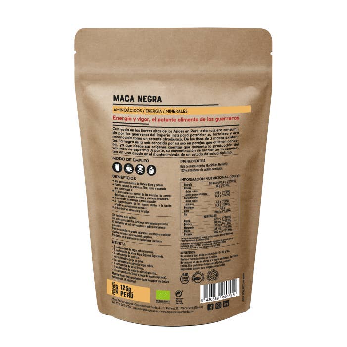 Orgánica Superfoods SL - Vendita all'ingrosso Proteine/superfood in polvere - Polvere biologica di maca nera - 1 kg1