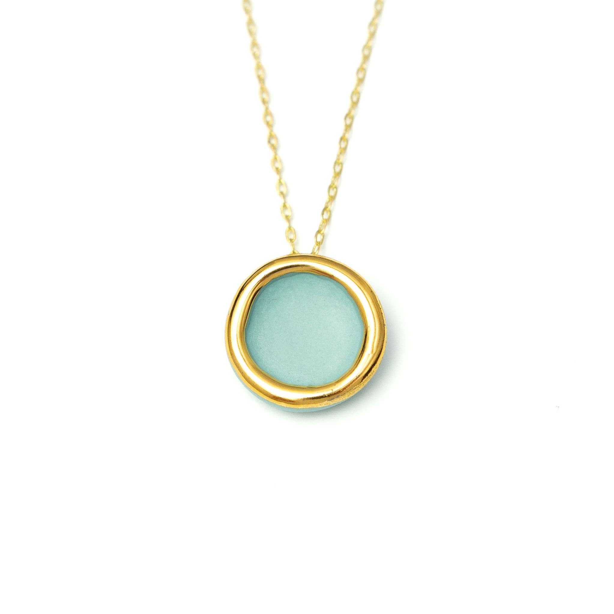 DANU Ceramics – wholesale Pendant/charm necklace – Mint Halo Necklace1