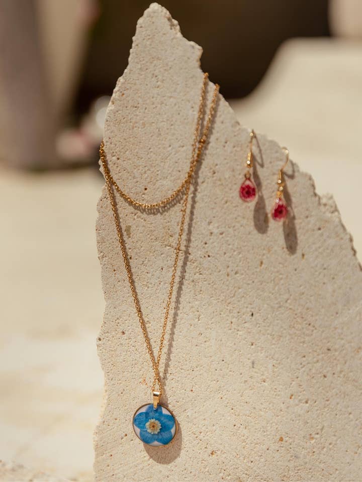 Wildflower Gold Pendant Necklace for wholesale by Village Thrive