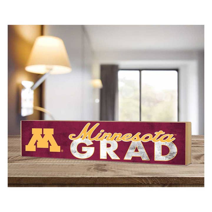 KH Sports Fan - Wholesale Desk/Tabletop Sign - 3x13 Minnesota Golden Gophers Grad Block Sign1