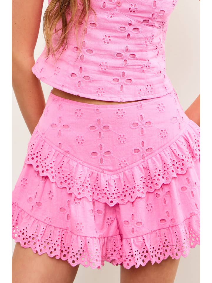 Mustard Seed - Wholesale Shorts - Women's - RUFFLE EYELET SHORT