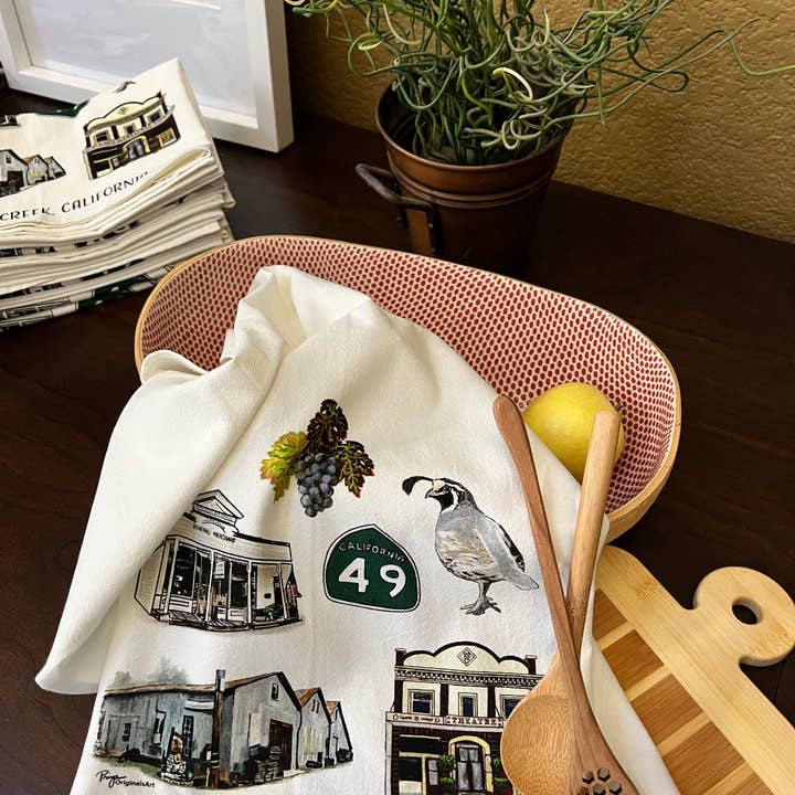 PriyaOriginalsArt - Wholesale Tea Towel - Sutter Creek Flour Sack Tea Towel