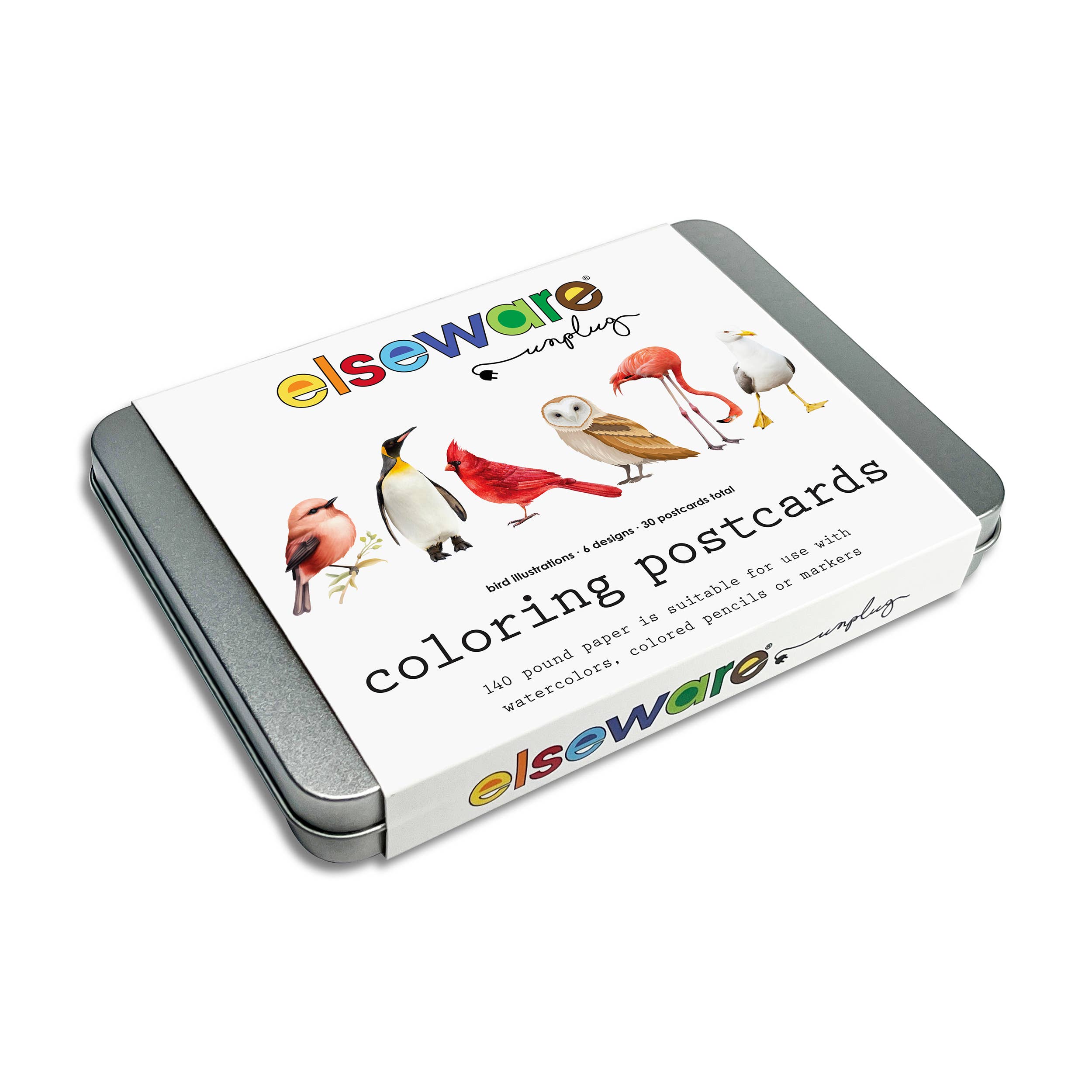 elseware unplug / eco-kids - Wholesale Postcard Set - Coloring Postcards w/ 6 Bird Designs (30cards) Stationary3