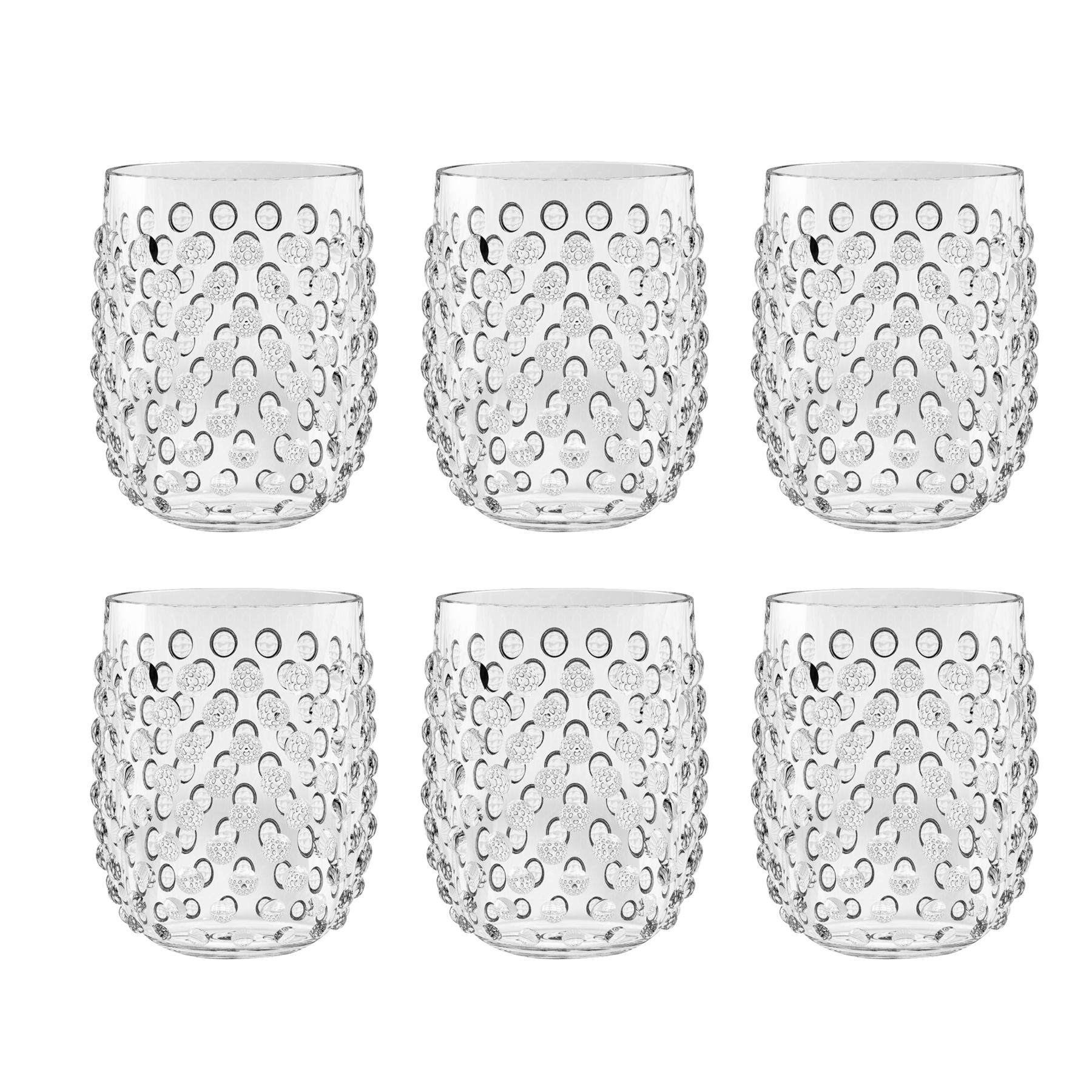 Abode Homewares by TarHong - Wholesale Drinking Glass/Cup - Hobnail Clear Drinkware Collection3