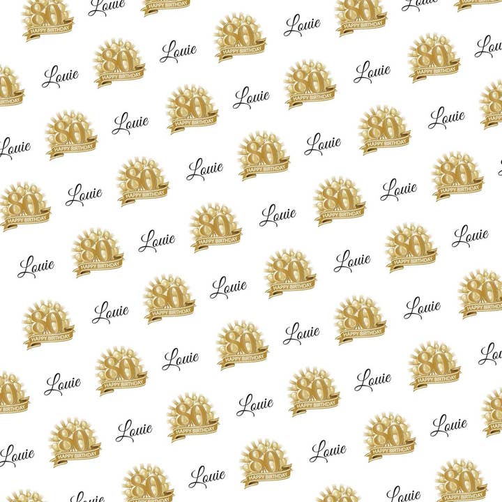 Personalized 80th Birthday Tissue Paper for wholesale by Potter's Printing
