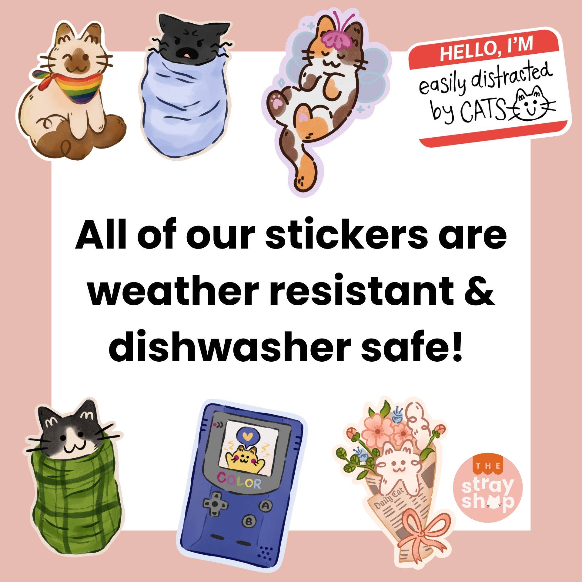 The Stray Shop - Venta al por mayor Pegatina - Pegatina de gato papá3