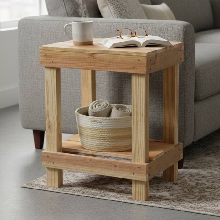 Rustic Farmhouse Slim Living Room End Table for wholesale by Intrinsic Haven