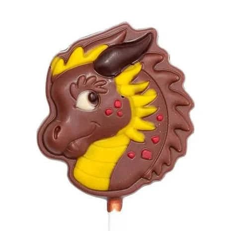 The Belgian Chocolate Makers - Wholesale Chocolate Covered Sweets - Milk chocolate dragon lollipop 20g0