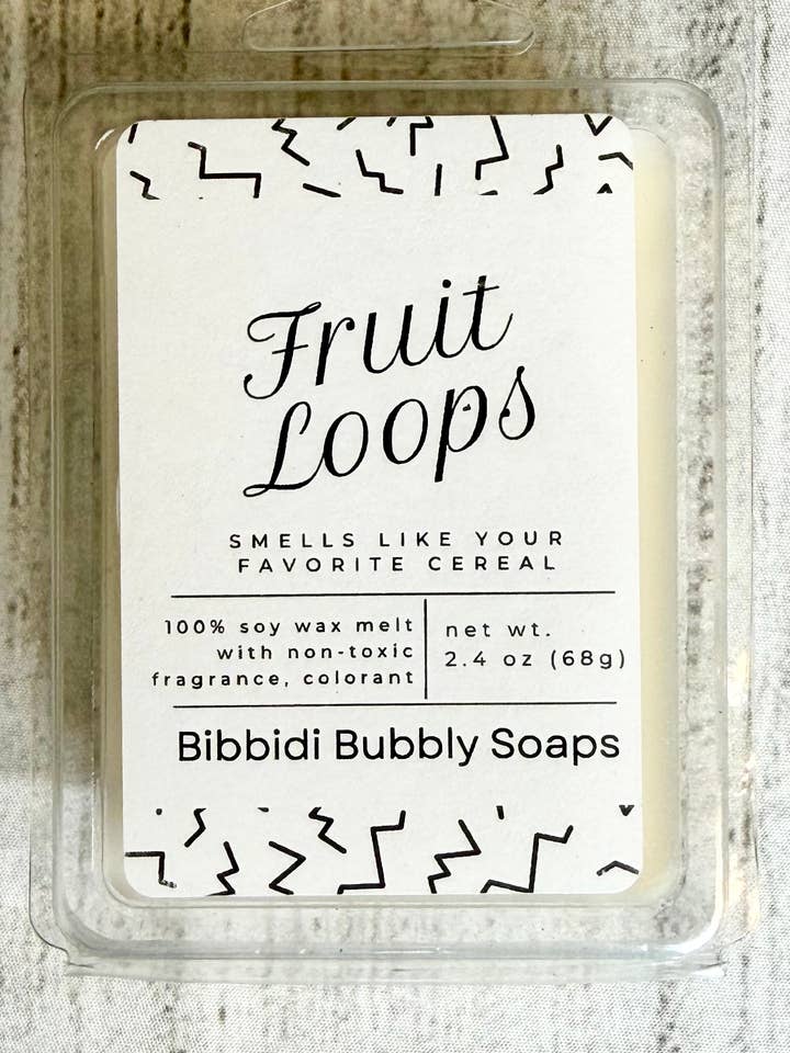 Fruit Loops Soy Wax Melt Bookish 90s Theme Nolstalgic for wholesale by Bibbidi Bubbly Soaps