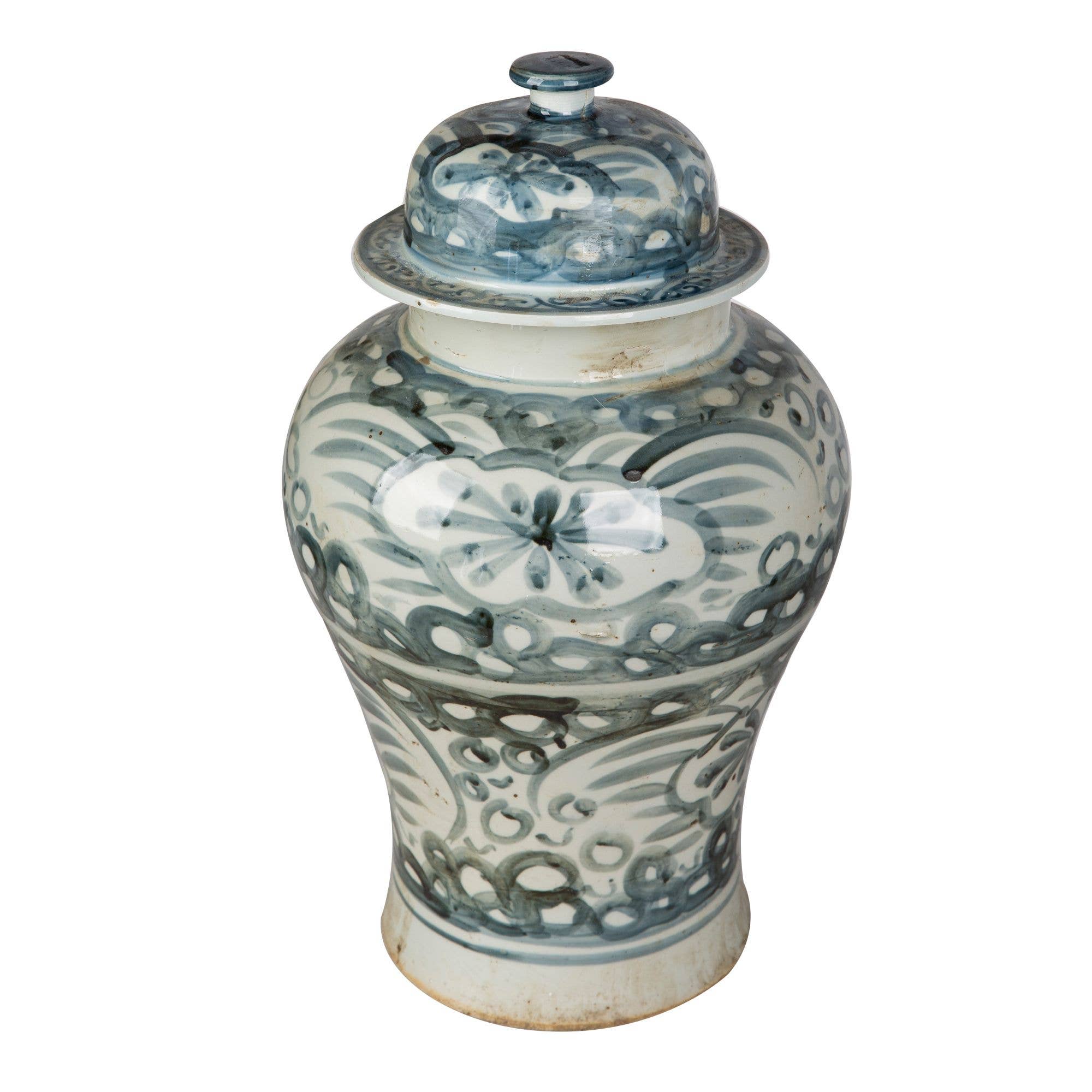 Legend Accents - Wholesale Decorative Jar - Blue and White Sea Flower Temple Jar Small2