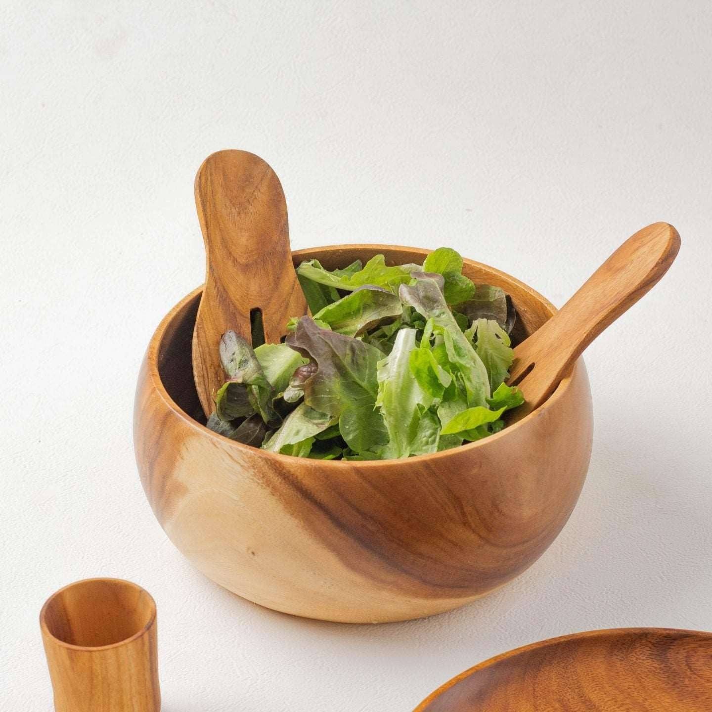 Kayu&Co. - Vente Bol de service - Grand bol Bouddha en bois et couverts à salade3