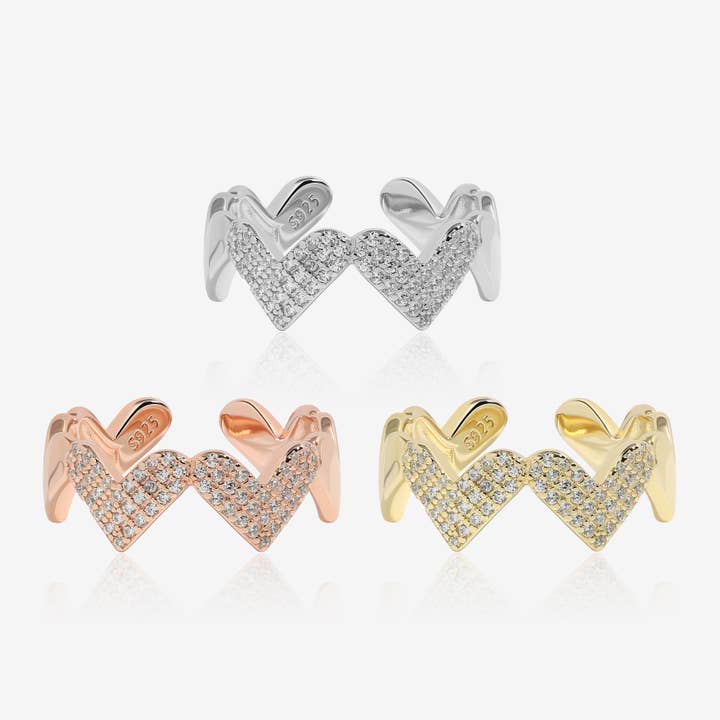 Gnistrande hjärta pavéring för wholesale av Meissa Jewelry