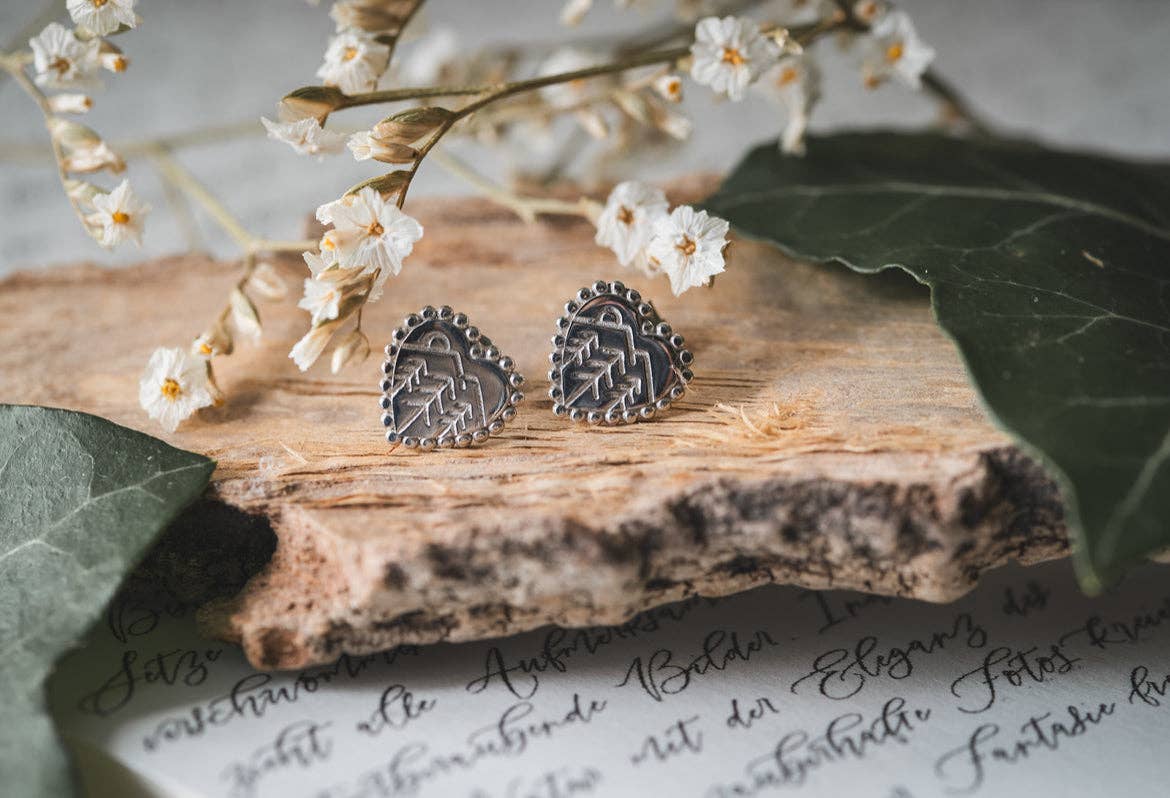 Woidladl - Vendita all'ingrosso Orecchini a bottone - Orecchini a forma di cuore WALDLIEBE1