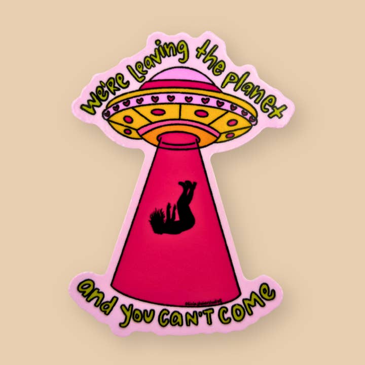 Leaving the Planet Sticker for wholesale by Olivia Stober Studios